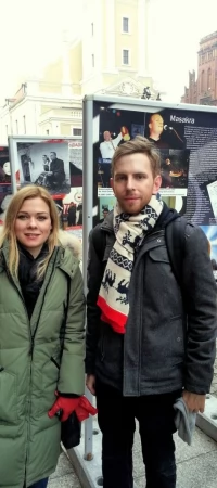Córka Grzegorza Ciechowskiego - Weronika Ciechowska-Weiss, Dariusz Wałaszewski - komisarz wystawy