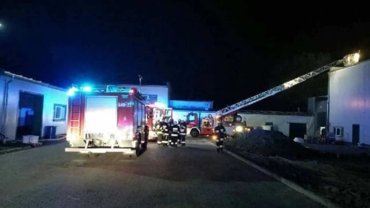 Pożar w zakładzie producenta orzeszków ziemnych. 8 zastępów na miejscu