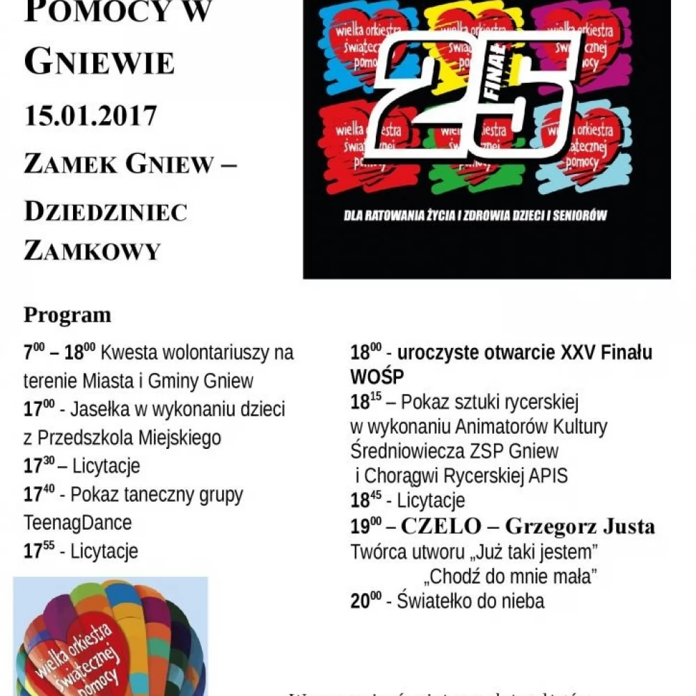 Gniew przygotowuje się na 25. finał WOŚP