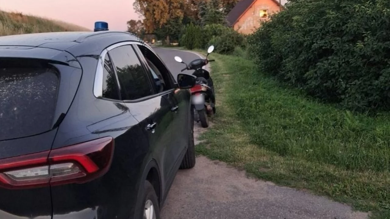 Bez kasku i z blisko 3 promilami alkoholu. Motorowerzysta zatrzymany przez policjantów z Pelplina