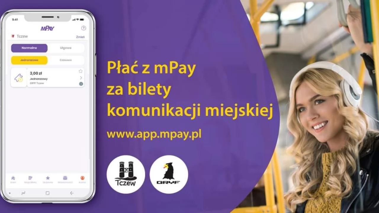 Bilety komunikacji miejskiej w Tczewie kupisz w aplikacji mPay