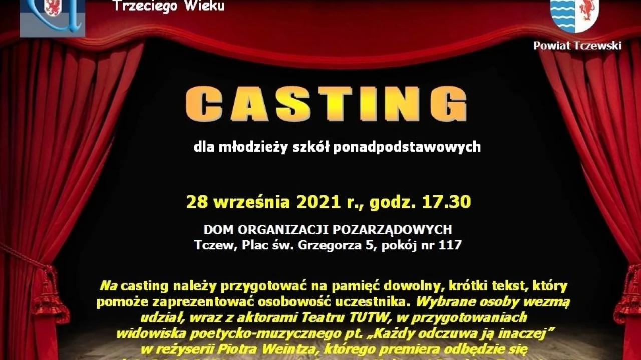 Casting dla młodzieży szkół ponadpodstawowych