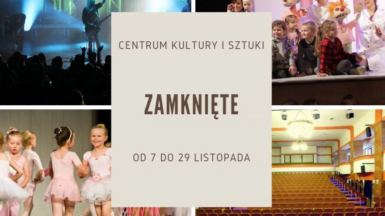 Centrum Kultury i Sztuki oraz kino zamknięte dla publiczności od 7 listopada