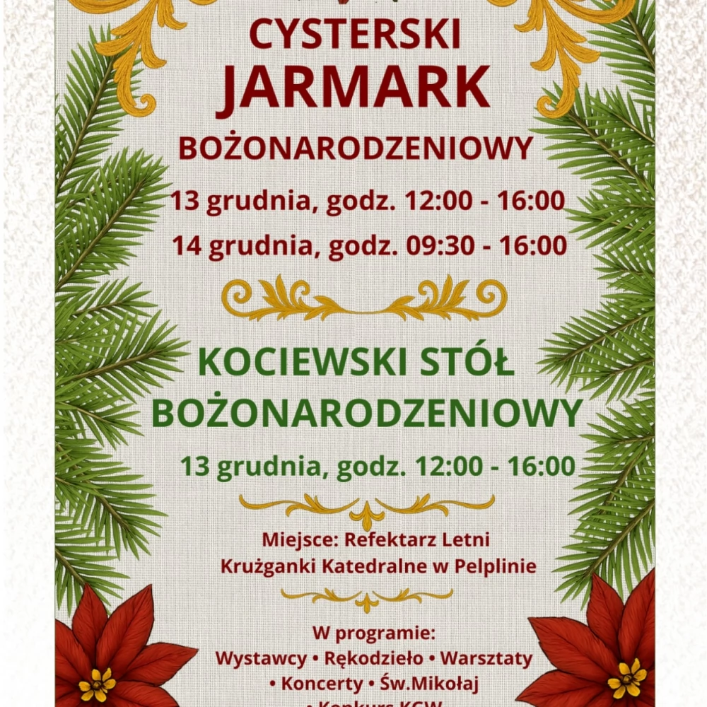 Cysterski Jarmark Bożonarodzeniowy już w weekend