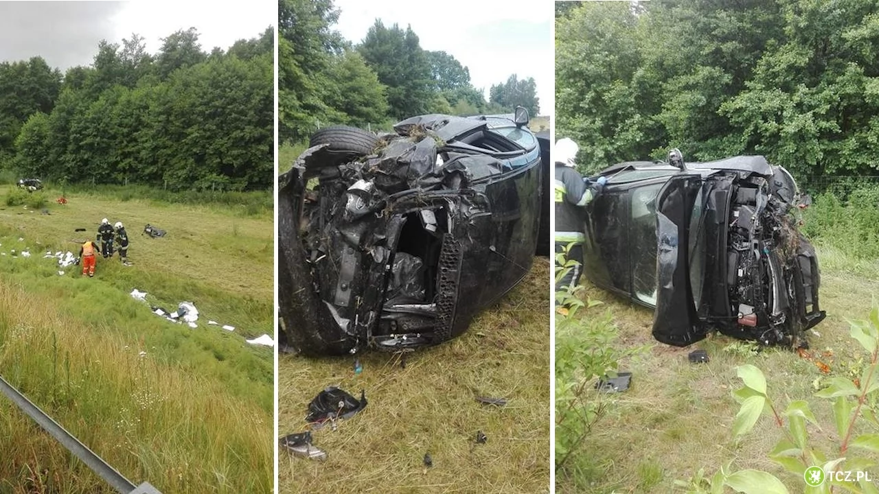 Dachowanie na autostradzie A1