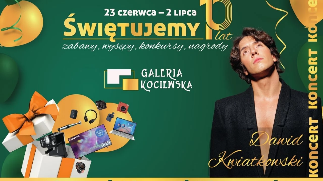 Dawid Kwiatowski zaśpiewa na 10 urodziny galerii