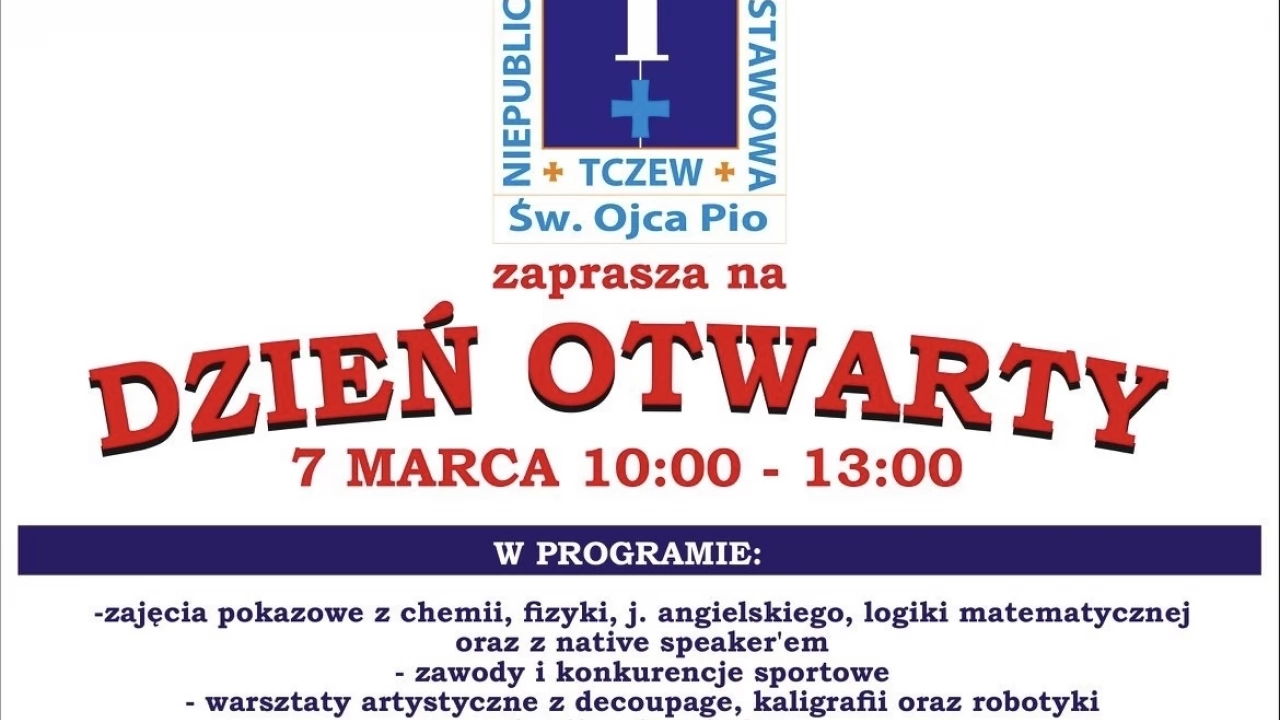 Dzień Otwarty Niepublicznej Szkoły Podstawowej im. św. Ojca Pio