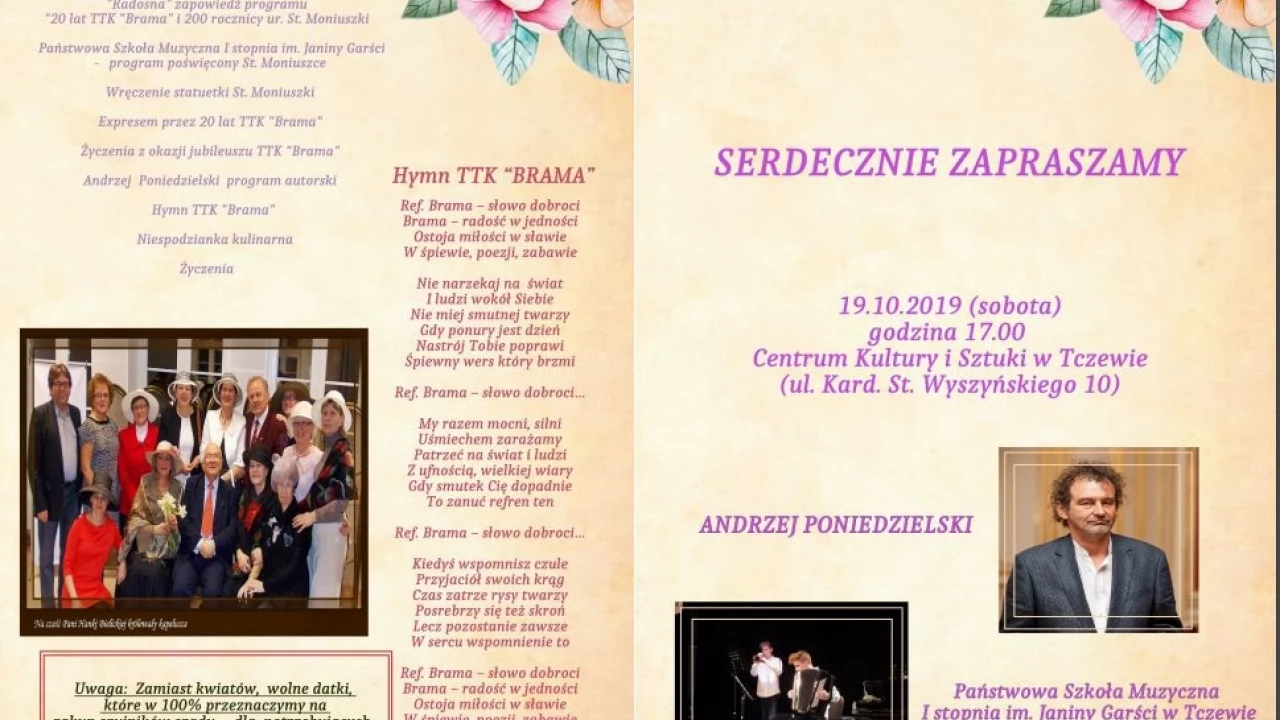 Jubileusz TTK "Brama" z Andrzejem Poniedzielskim