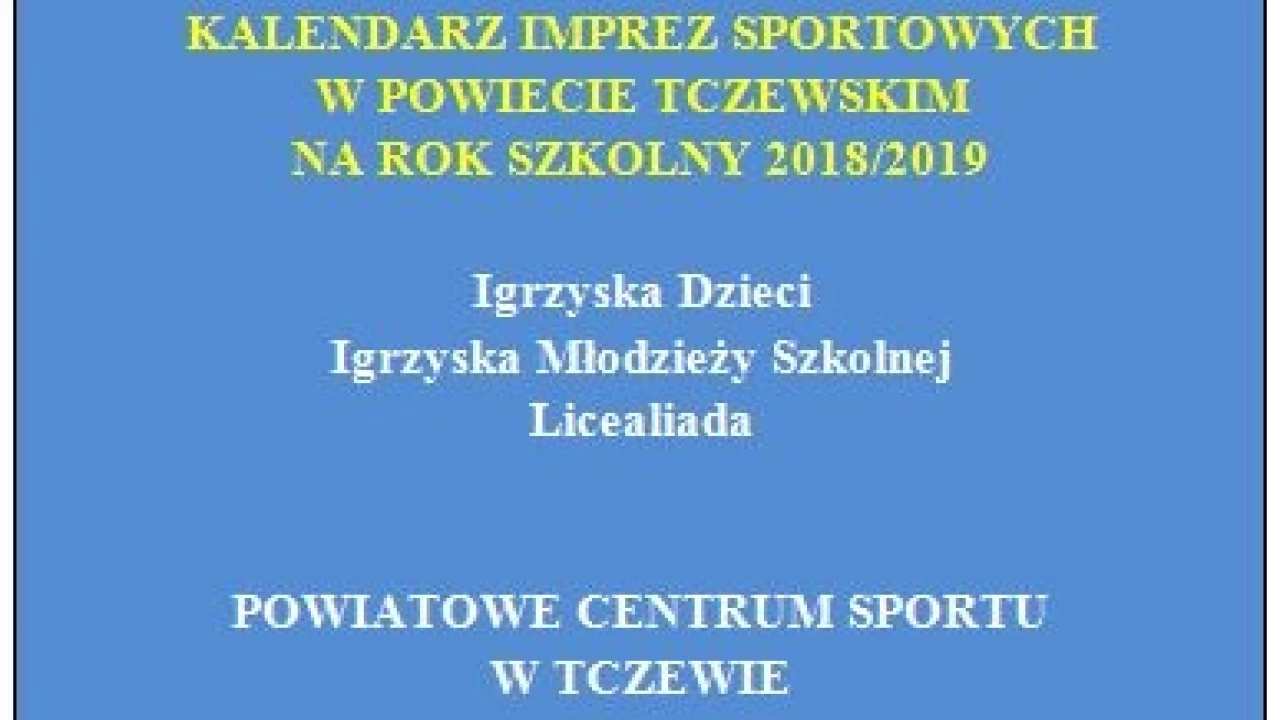 Kalendarz imprez sportowych PCS