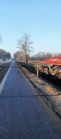 Ciężarówka wczoraj wypadła z trasy