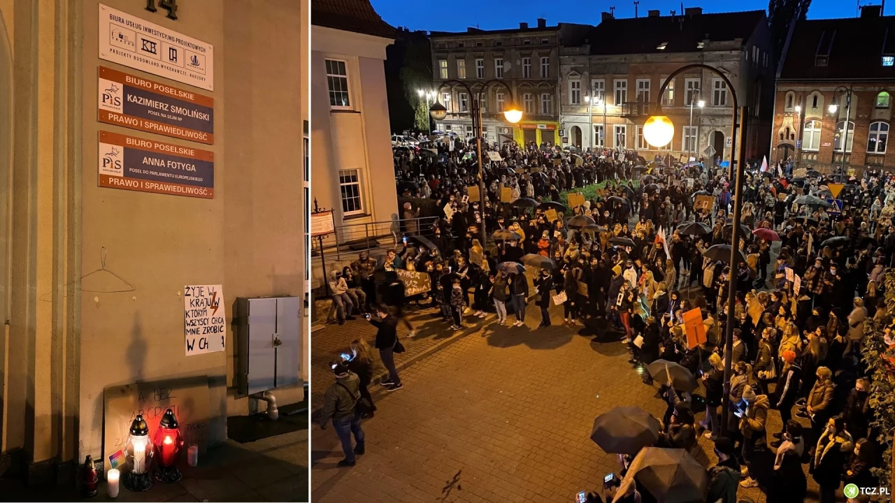 Tłumy na ulicach Tczewa. Protest przeciw decyzji TK #PiekłoKobiet