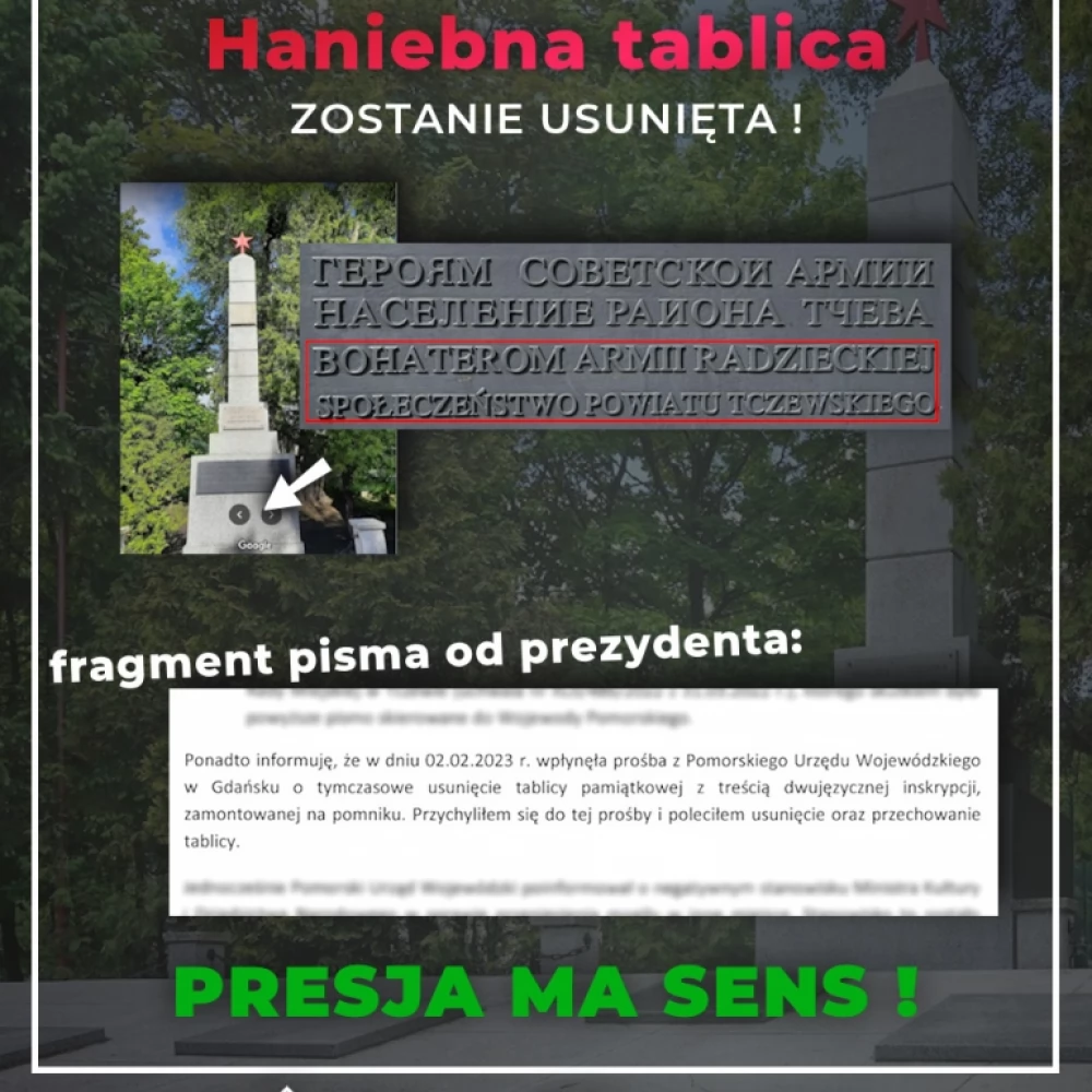 Kontrowersyjna tablica zostanie usunięta!