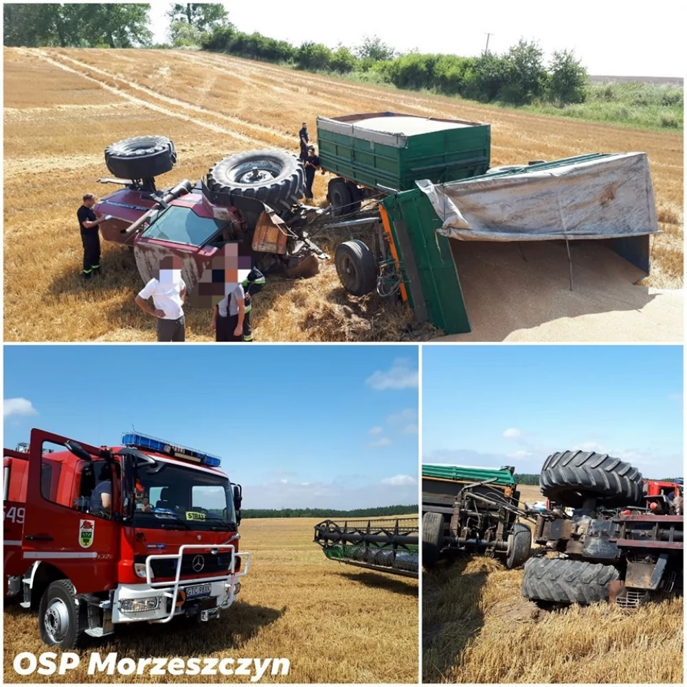 Królów Las. Mężczyzna przygnieciony przez ciągnik