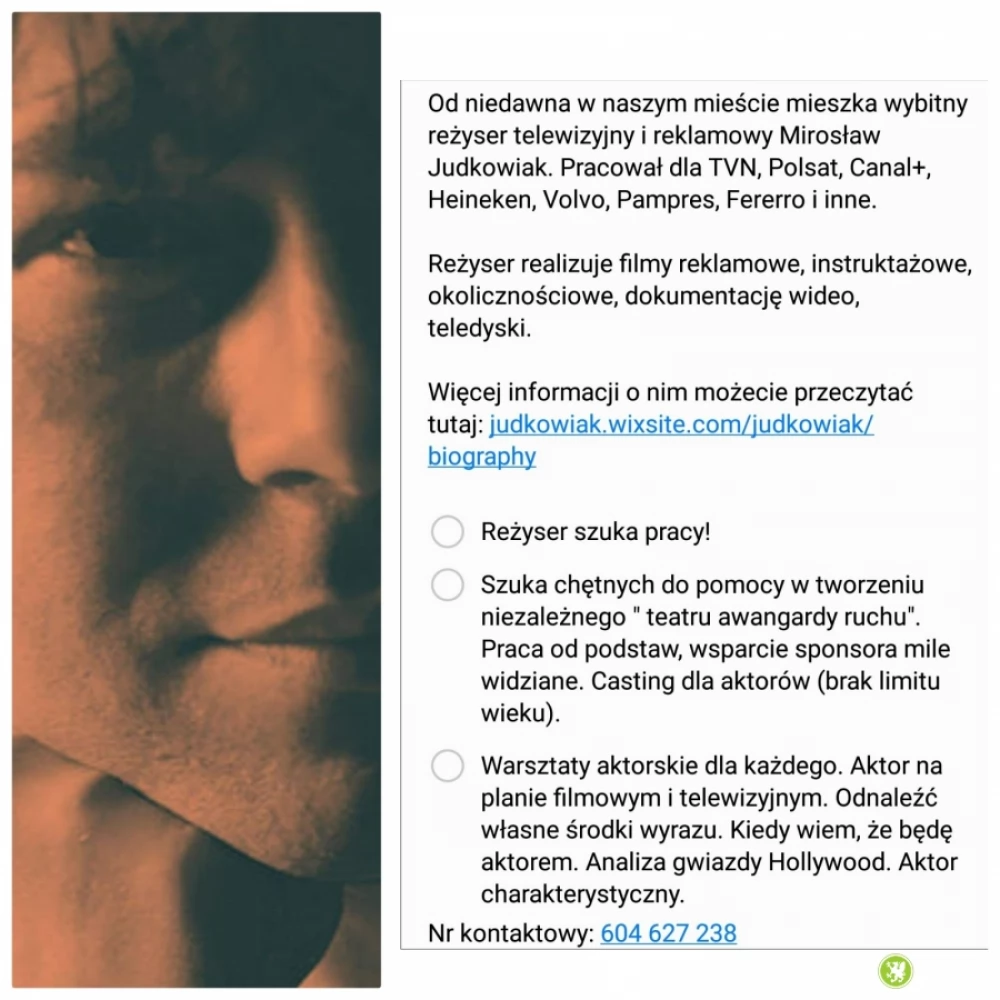 Mirosław Judkowiak - reżyser zaprasza chętnych do tworzenia teatru awangardy