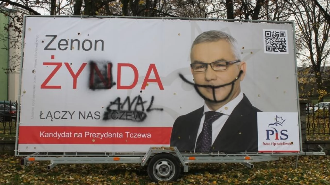Na finiszu kampanii zniszczone banery