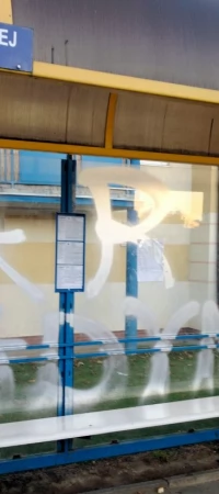 Napisy wymalowane przez pseudokibiców