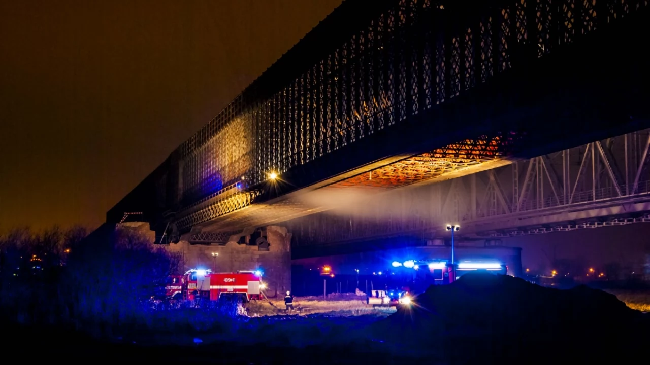 Nocny pożar Mostu Tczewskiego