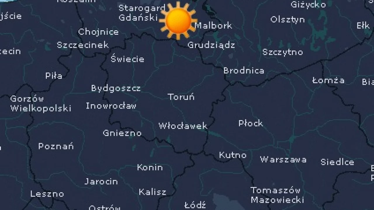 Pogoda - przelotne opady deszczu, burzowo