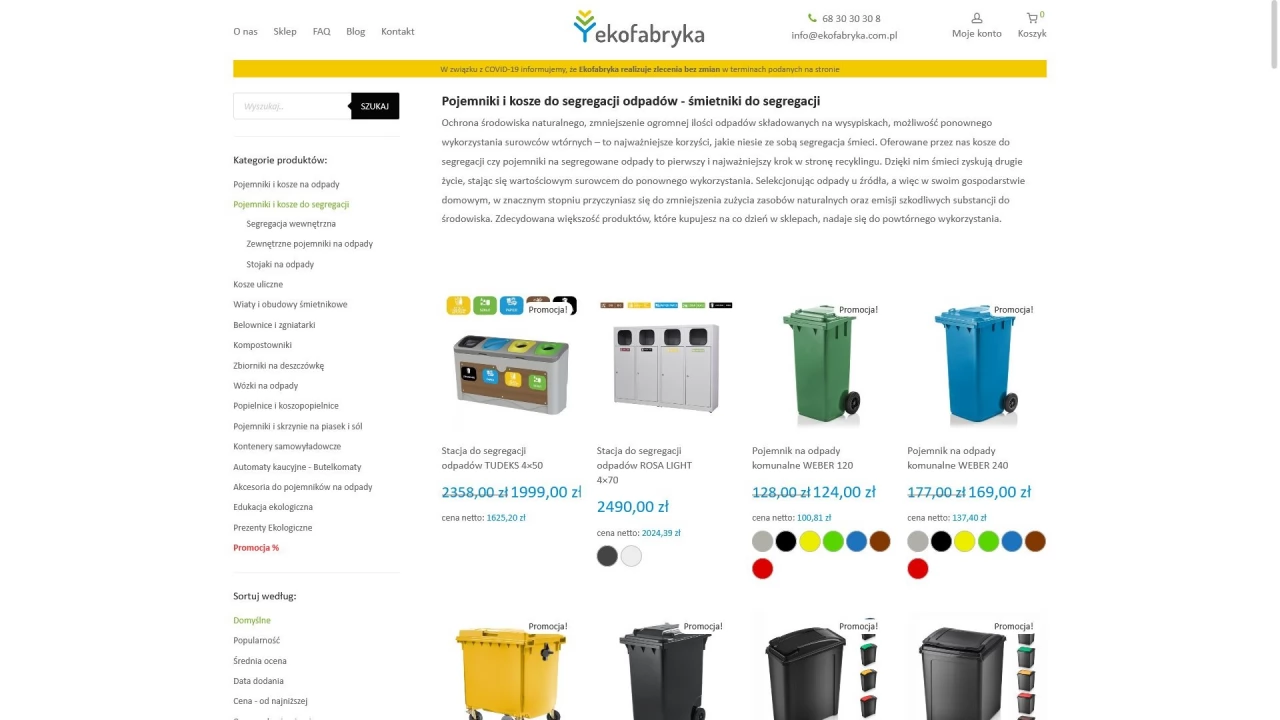 Pojemniki do segregacji śmieci