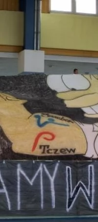 Takim transparentem przywitali zawodniczki kibice Sambora