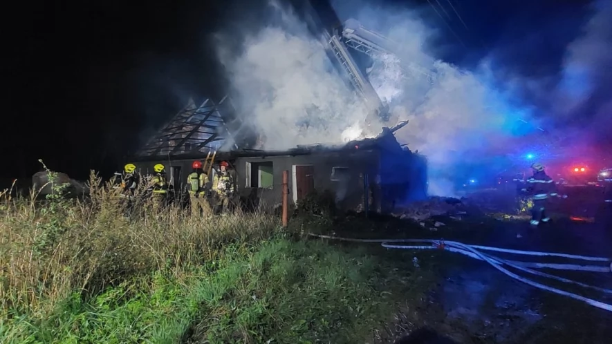 Pożar domu jednorodzinnego w Pieniążkowie