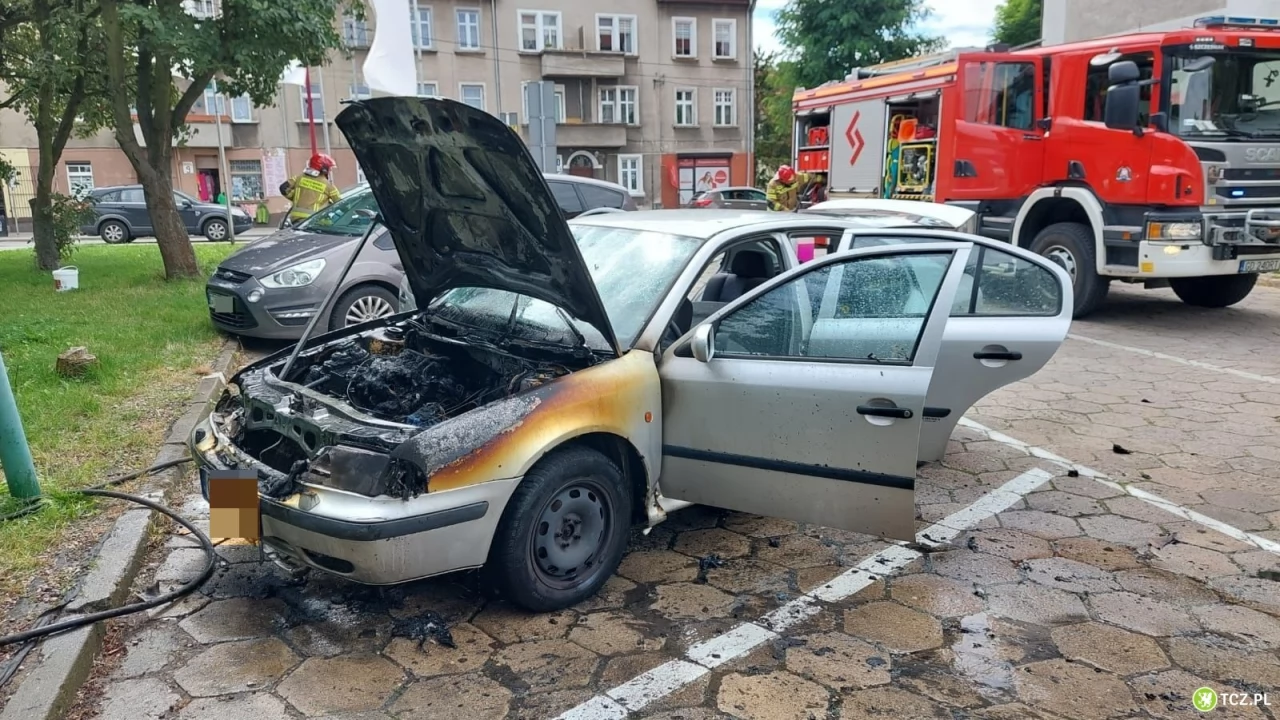 Pożar na parkingu przy ul. Wojska Polskiego