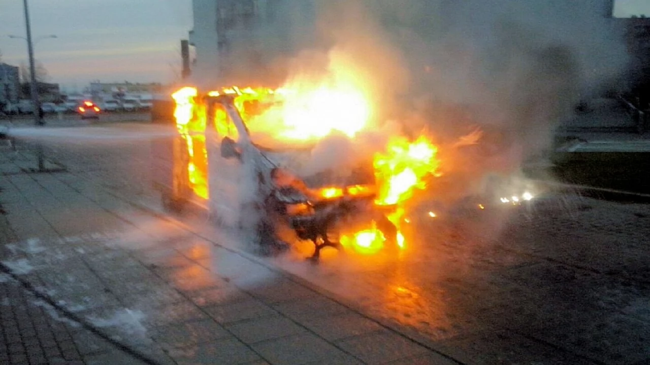 Pożar samochodu na ulicy Kilińskiego