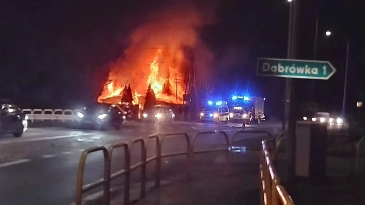 Pożar stolarni w Kolonii Ostrowickiej