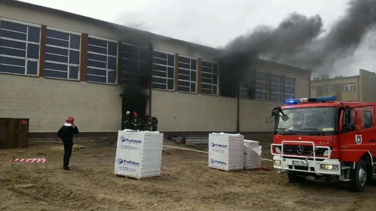Pożar w szkole w Pelplinie