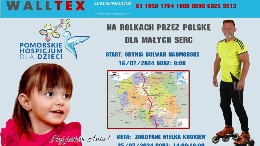 Przejedzie na rolkach przez całą Polskę, by pomóc dzieciom w hospicjum