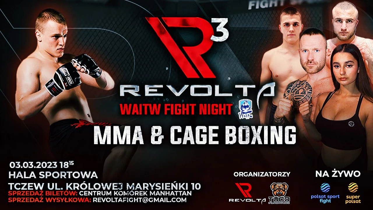 Revolta 3 w Polsat Sport Fight i Super Polsat. W walce były zawodnik UFC, Łukasz Sajewski