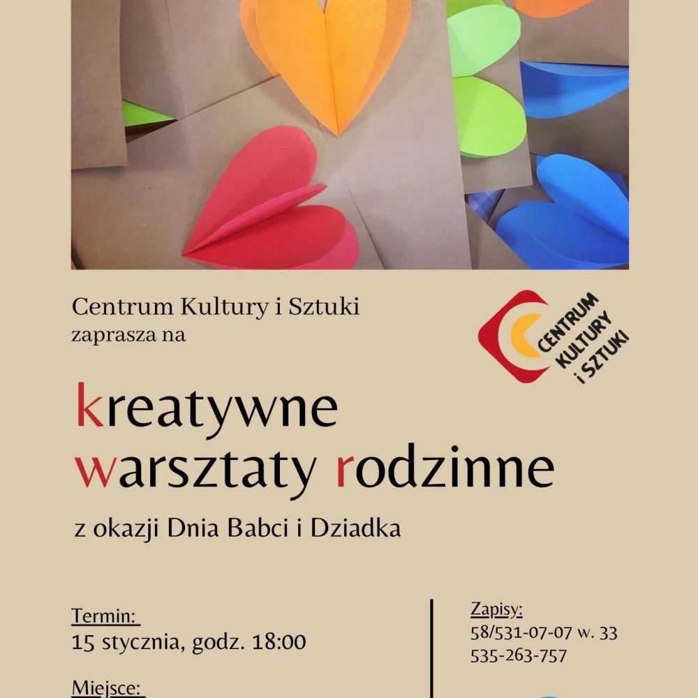 Rodzinne Warsztaty Kreatywne z okazji Dnia babci i dziadka