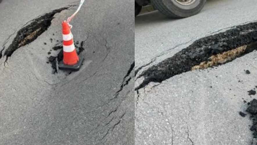 Rokitki. Na Tczewskiej zapada się jezdnia