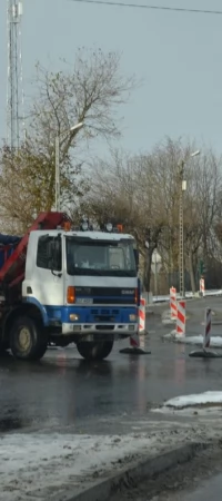 Budowa ronda przy ulicy 1 Maja