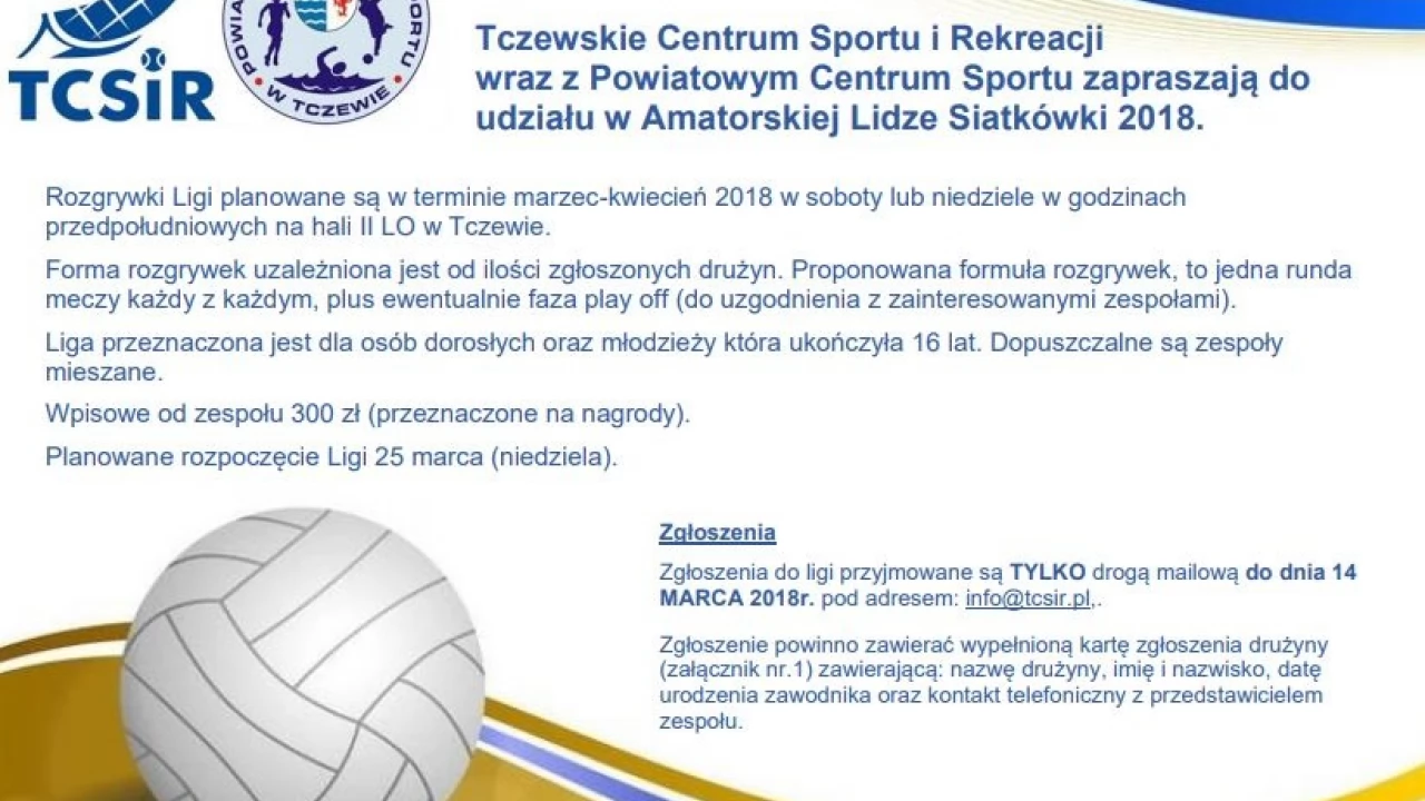 Rusza Amatorska Liga Siatkówki 2018