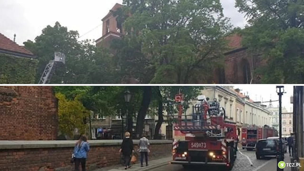 Strażacka akcja w kościele farnym
