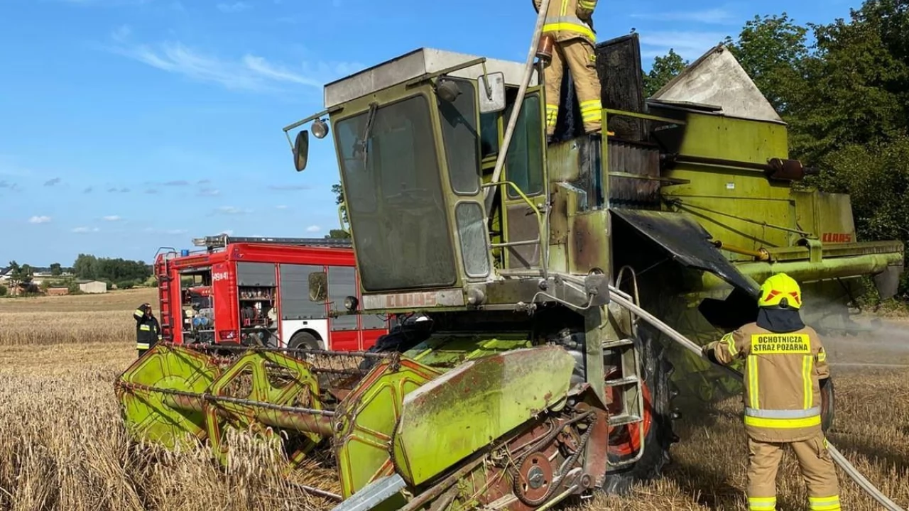 Strażacy apelują o ostrożność podczas prac polowych. Płonęły już 2 kombajny