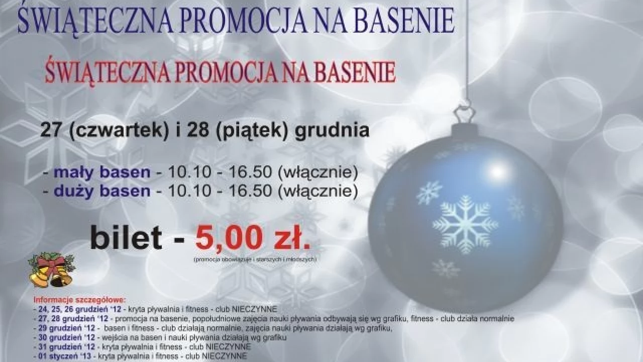 Świąteczna promocja na basenie