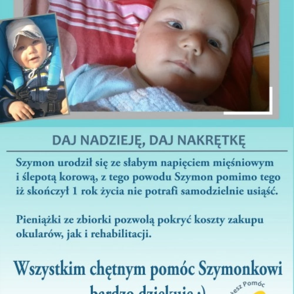 Szymonek potrzebuje pomocy