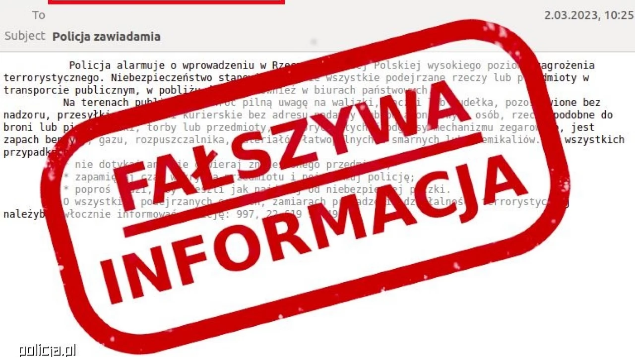 Ta wiadomość ma wywołać strach. To fejk!