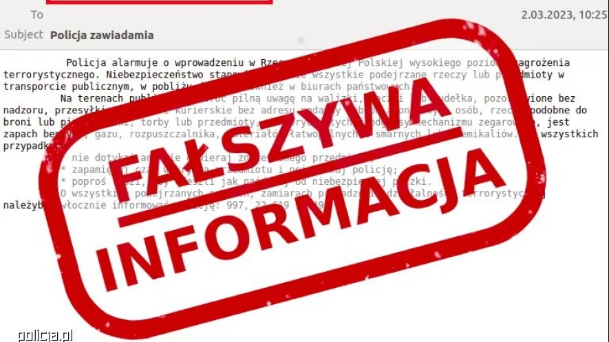 Ta wiadomość ma wywołać strach. To fejk!