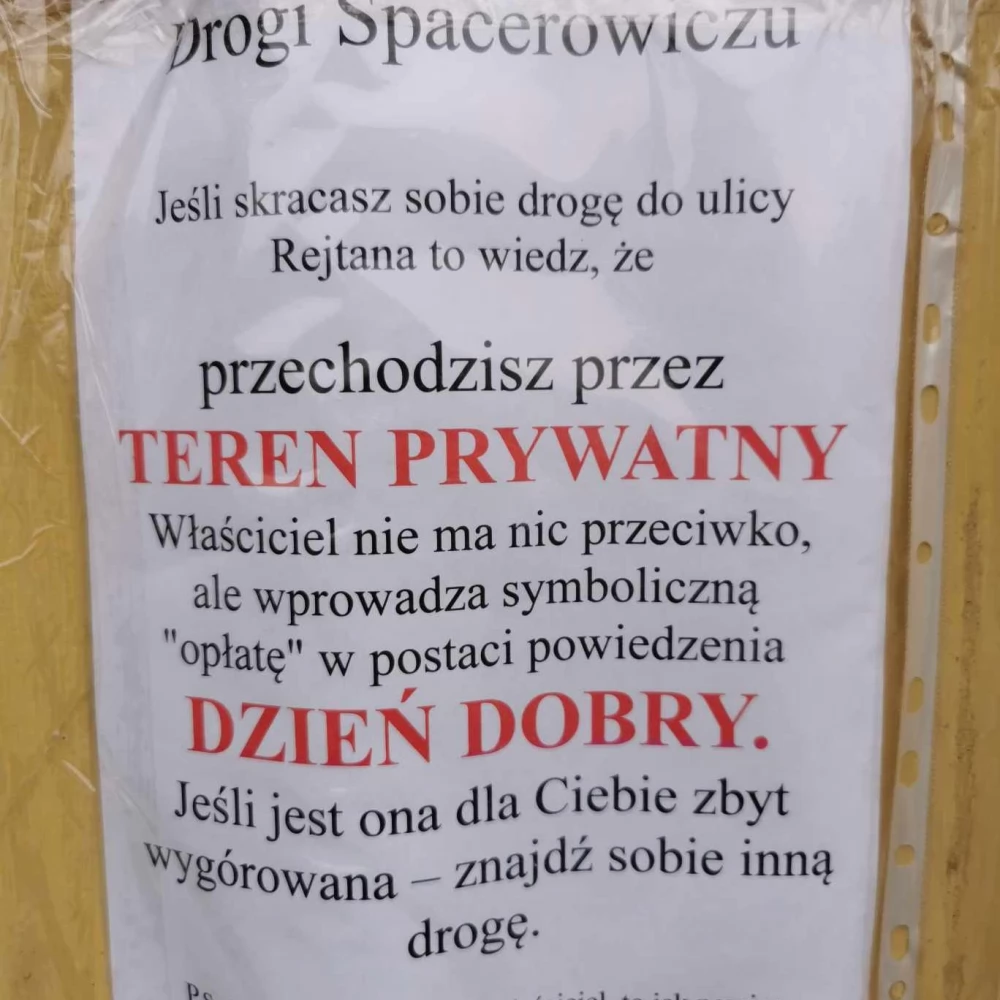 Takie rzeczy tylko na Kociewiu. Przejście za... "dzień dobry"