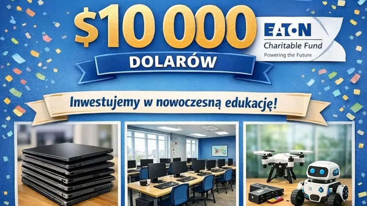 Tczewski Eaton ponownie wspiera. 10 tys. dolarów dla II LO