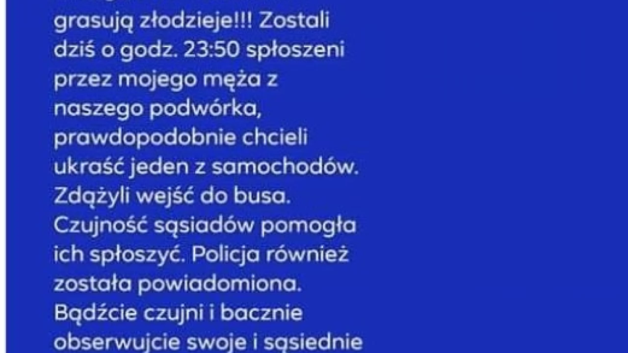 W Turzu grasują złodzieje!