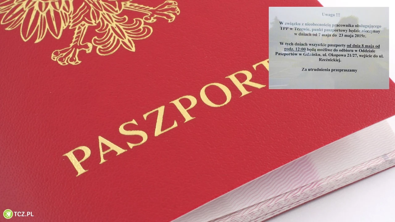 "W związku z nieobecnością pracownika punkt nieczynny". Do 23 maja po paszporty do Gdańska