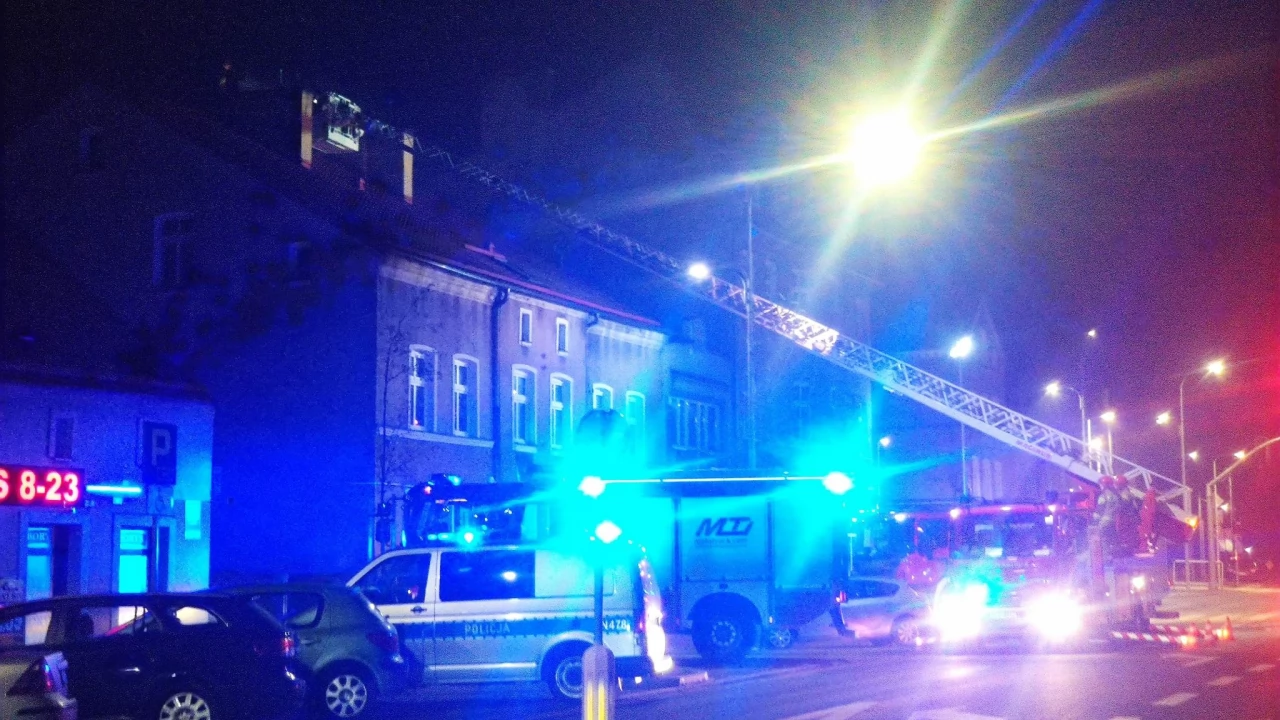 Wypadek i pożar na Gdańskiej