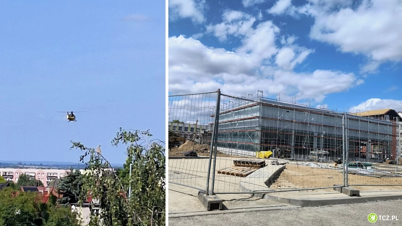 Wypadek na budowie basenu. Mężczyznę zabrało LPR