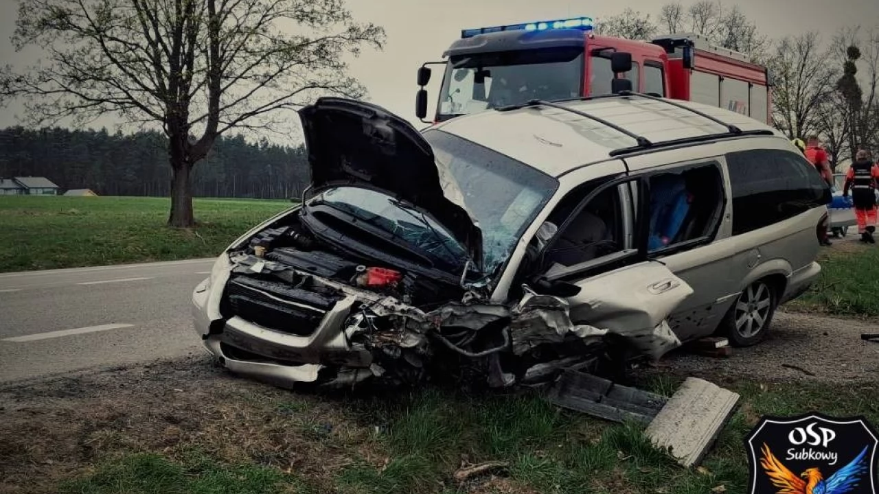 Wypadek na DK91. Jedna osoba została ranna