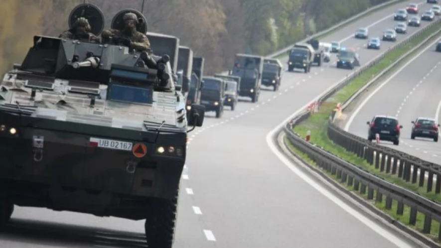 Wzmożony ruch kolumn pojazdów wojskowych