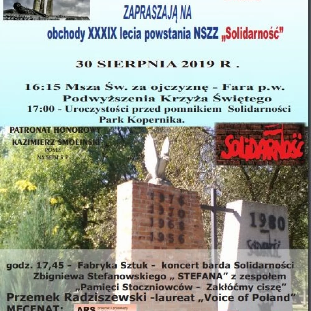 XXXIX-lecie powstania NSZZ "Solidarność"